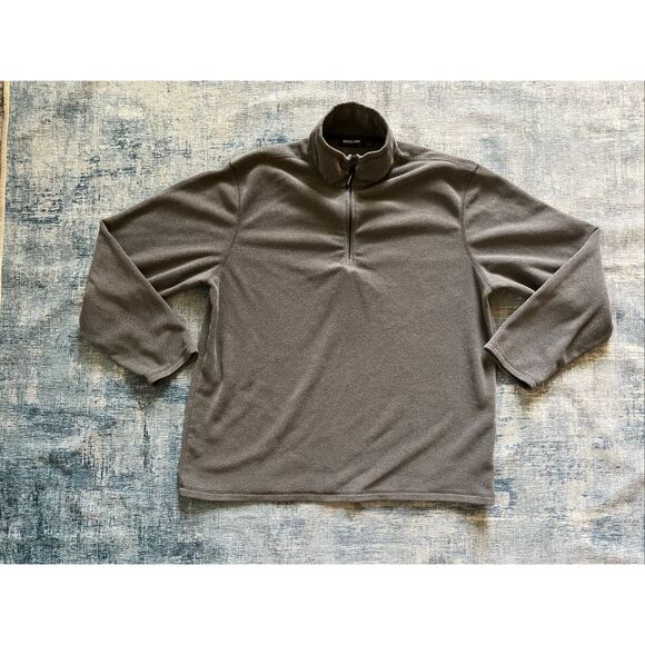 Kirkland Signature Gray 1/4 Zip Mock Neck Fleece Pullover Men's XXL - Picture 1 of 6